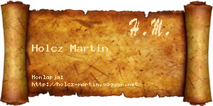 Holcz Martin névjegykártya